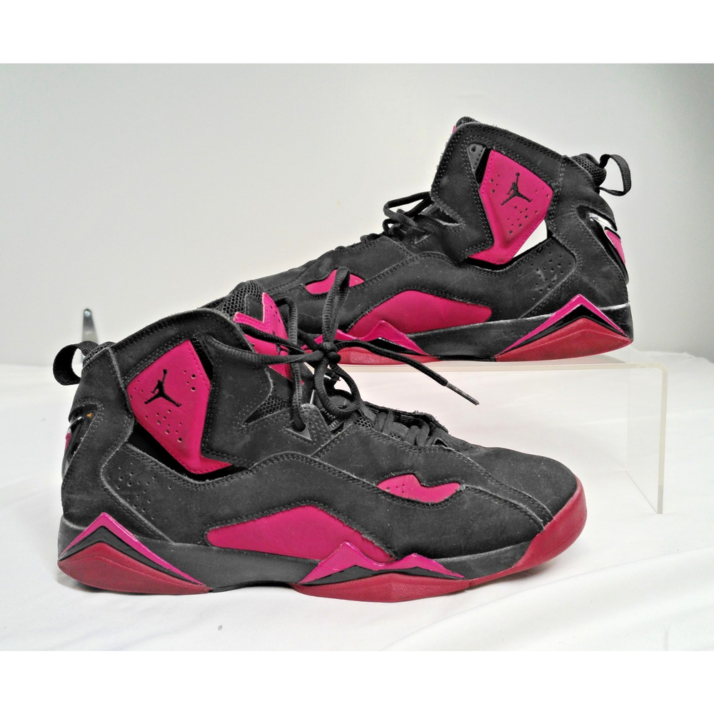 Air Jordan Youth 9.5Y Black Pink High Top Basketball Sneakers 342774-006